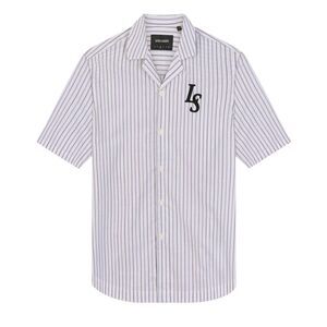 Lyle & Scott Mens Pinstripe Revere Collar Shirt / White